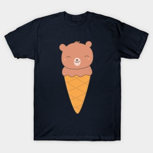 Kawaii Chocolate Bear Ice Cream T-Shirt T-Shirt